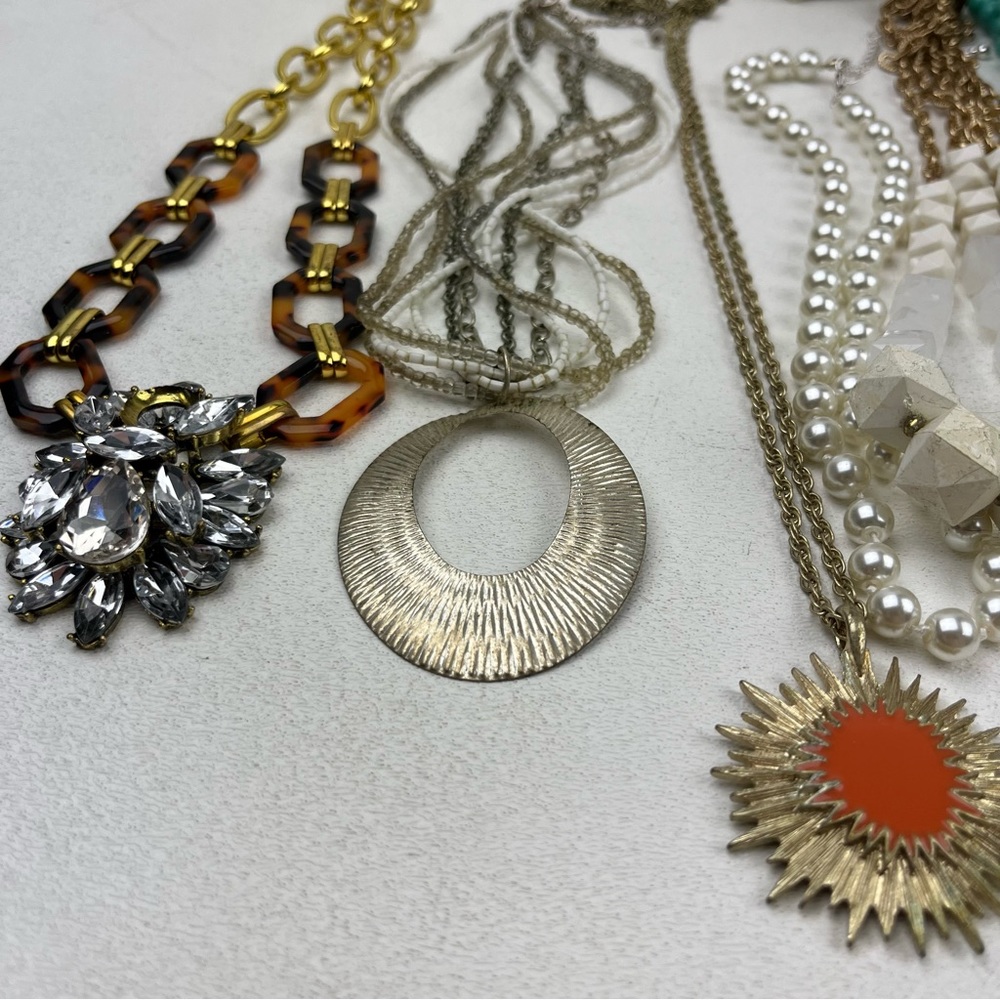 Y2k Assorted Necklaces Statement Beaded Bib Layer… - image 8